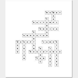 (1957WA) Crossword pattern with words from a famous 1957 science fiction book. Posters and Art